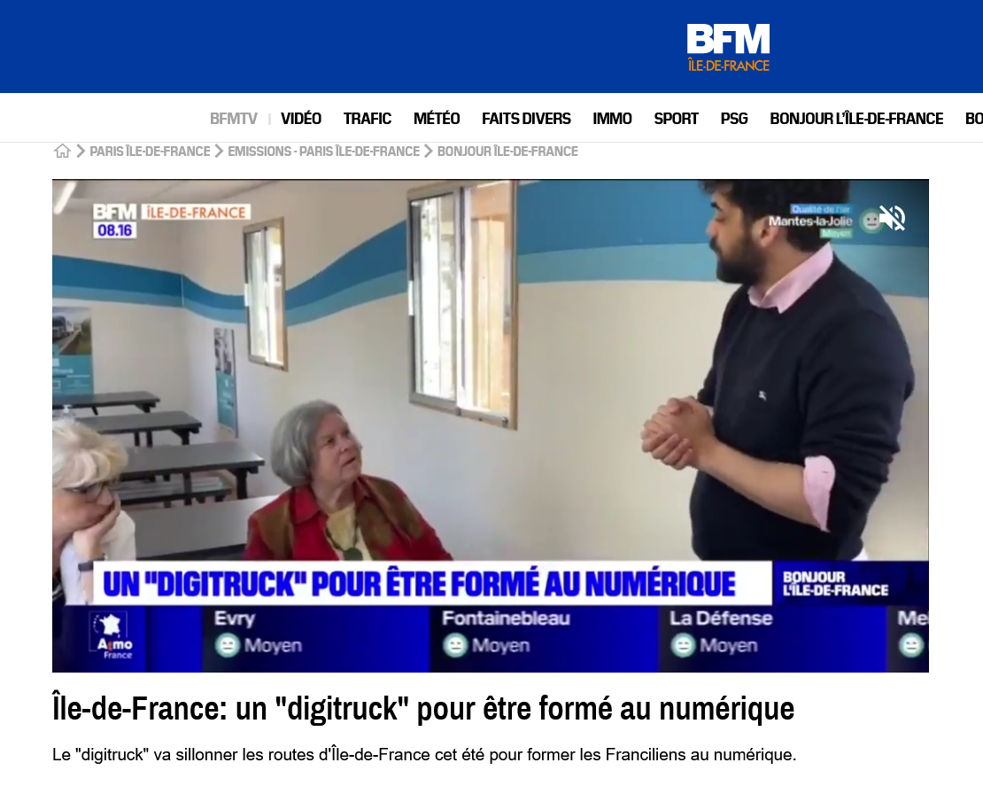 Capture d'écran reportage DigiTruck BFMTV